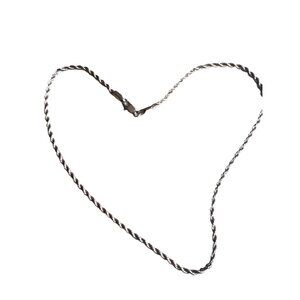 Silver Tone Stainless Steel Rope Chain Unisex 16” Simple Well Made Layer Look